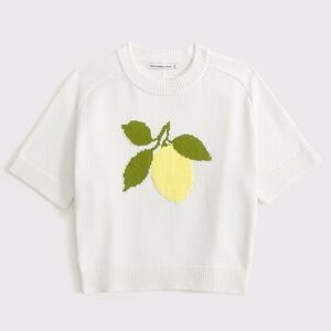 Abercrombie & Fitch White Sweater with Lemon Design *ONLY WORN ONCE!